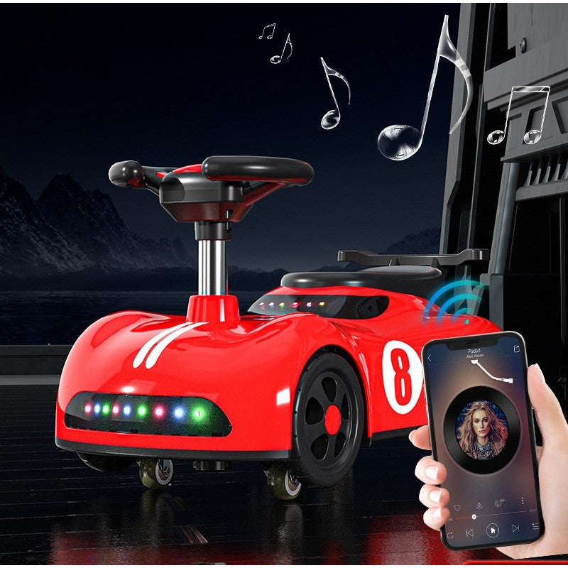 Masina pentru Copii, Vivimall, 1-3 ani, Impingere, Bluetooth, Muzica, din ABS, 4 Roti, Inaltime Sezut 22 cm, Rosu - vivimall.ro