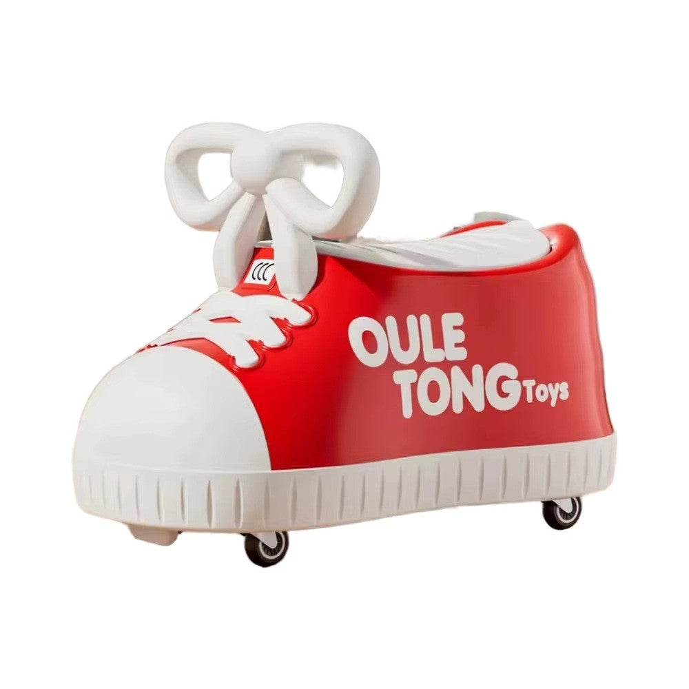 Masina pentru Copii, Vivimall, Model Pantof, 4 Roti, 1-6 ani, Cutie de Depozitare, din ABS, 48 x 27 x 34 cm, Rosu - vivimall.ro