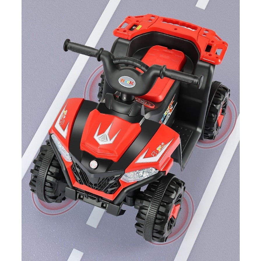 Masinuta Electrica Vivimall, pe 4 Roti, Tip ATV, cu Acumulator, Sistem Anti-Rasturnare, Sistem de Lumini si Sunet, 2-5 Ani, 70 x 43 x 48 cm, Rosu, Resigilat - vivimall.ro