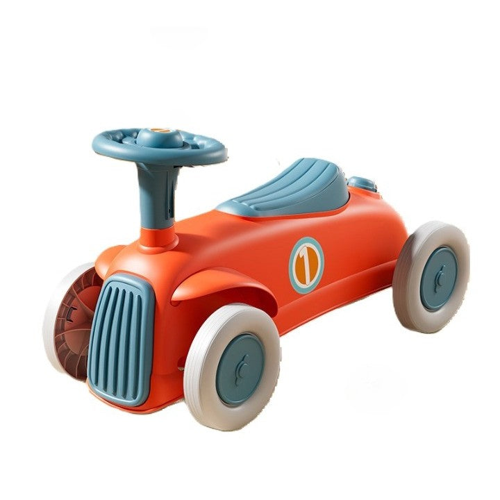 Masinuta Ride-On Vivimall, cu Sistem Anti-Rasturnare, Claxon pe Volan, 1-6 Ani, 60 x 28 x 34 cm, Rosu-Albastru - vivimall.ro