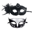 Set 2 Masti De Cuplu, Pentru Carnaval, Bal Mascat, Marime Universala, Model Clasic Fluture, Negru - vivimall.ro
