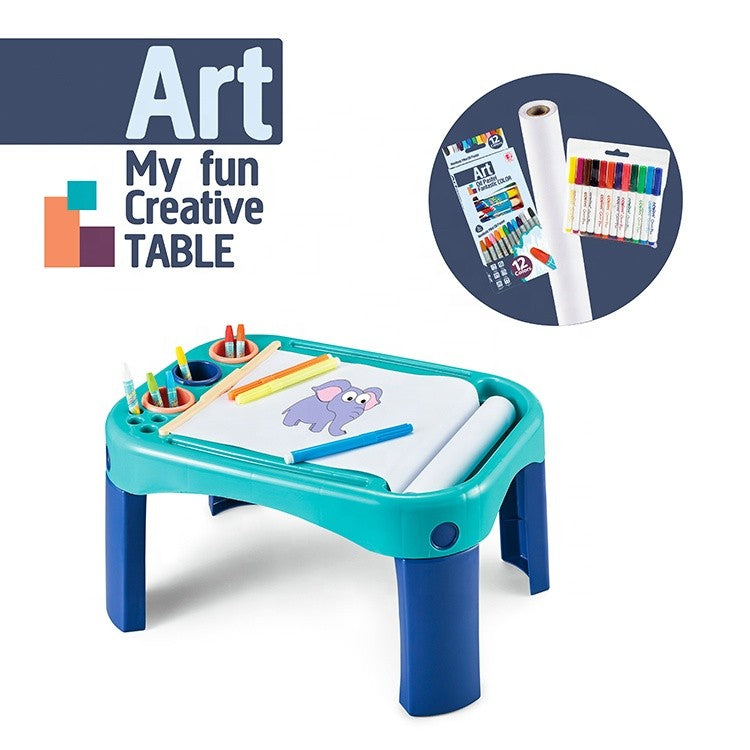 Masuta pentru copii cu foi si culori pentru desene - vivimall.ro