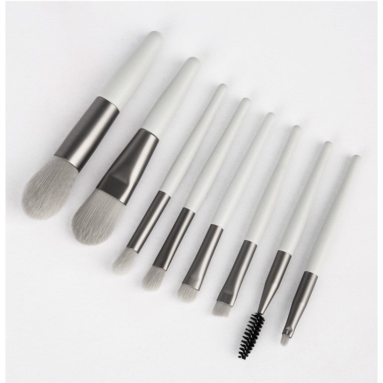 Mini set portabil 8 pensule de machiaj verzi, Vivimall - vivimall.ro