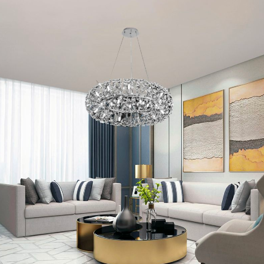 Candelabru Cristal Segovia Magno 5X E14, Diametru 60Cm, Lucios - vivimall.ro