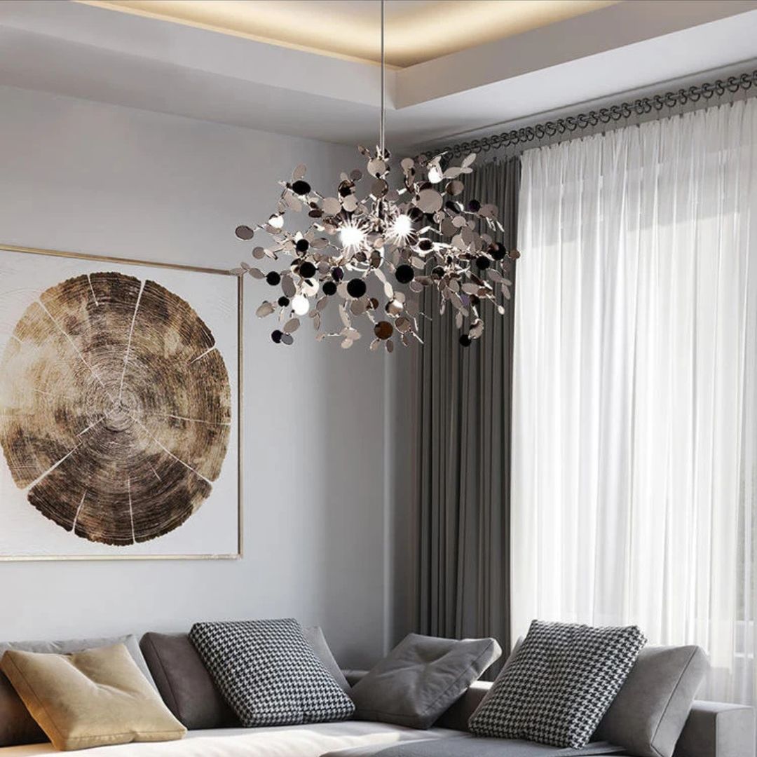 Candelabru Modern, Capricio Allegro, 2Xe14, Diametru 40Cm, Crom Lucios - vivimall.ro