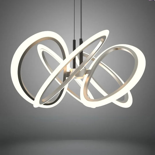 Lustra Led Suspendata Cu Telecomanda Rimini, 5 Elemente, Lumina Rece/Calda/Neutra, Dimabila - vivimall.ro