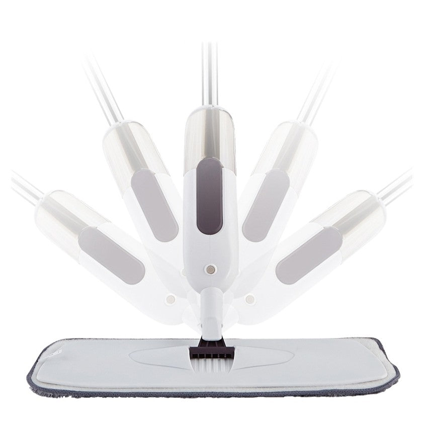 Mop plat, Vivimall, cu pulverizator, pentru uz casnic, plastic, rezerva de mop din microfibra, 125x40 cm, Alb/Mov - vivimall.ro