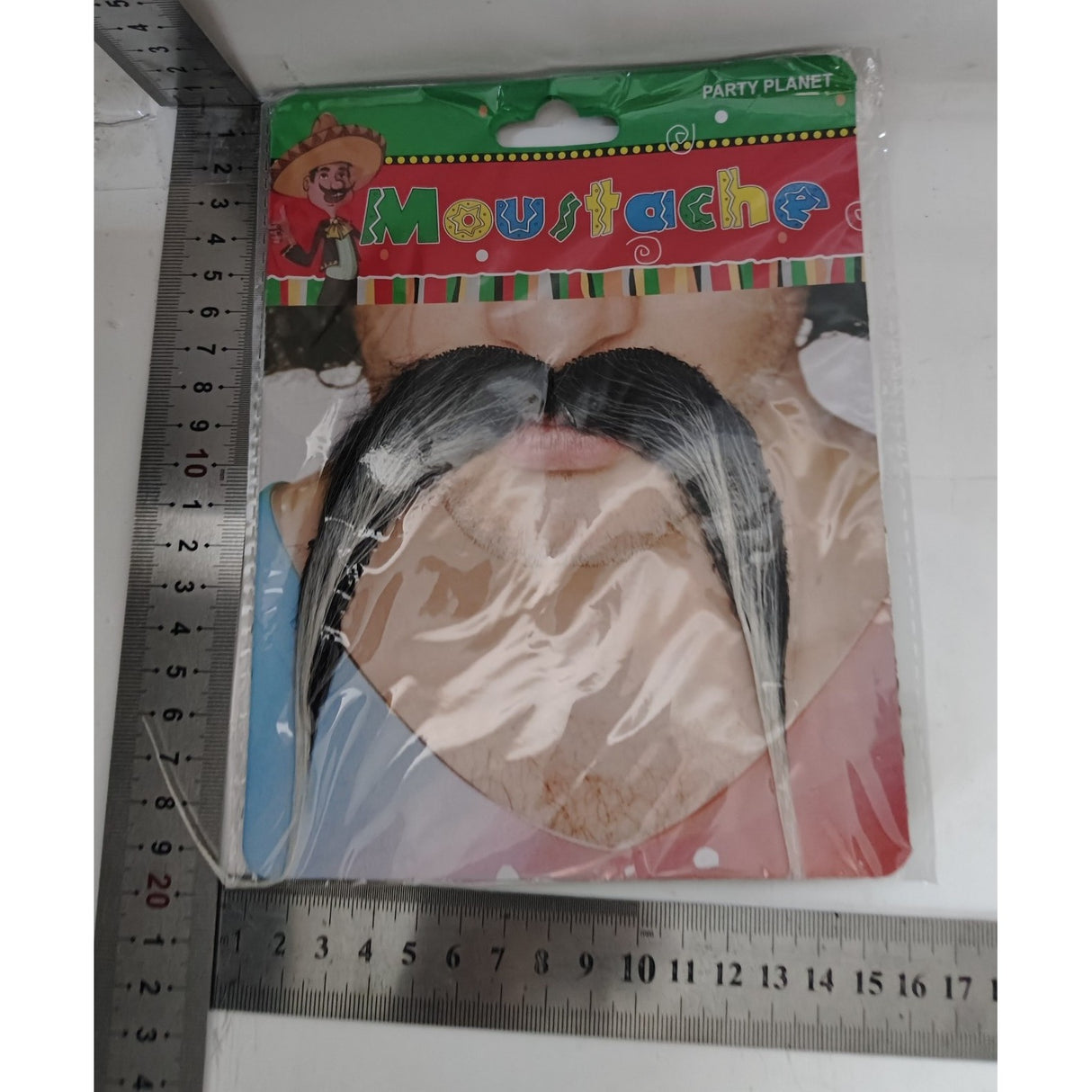 Mustata Falsa pentru Deghizari, Flippy, Petreceri Tematice, din Panza, Autoadeziv, 10 x 12 cm, Model Grizonat 3, Negru/Alb