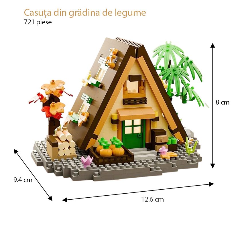 Detaliu piese individuale set construcție Flippy 721 piese, material ABS sigur pentru copii 6+ ani