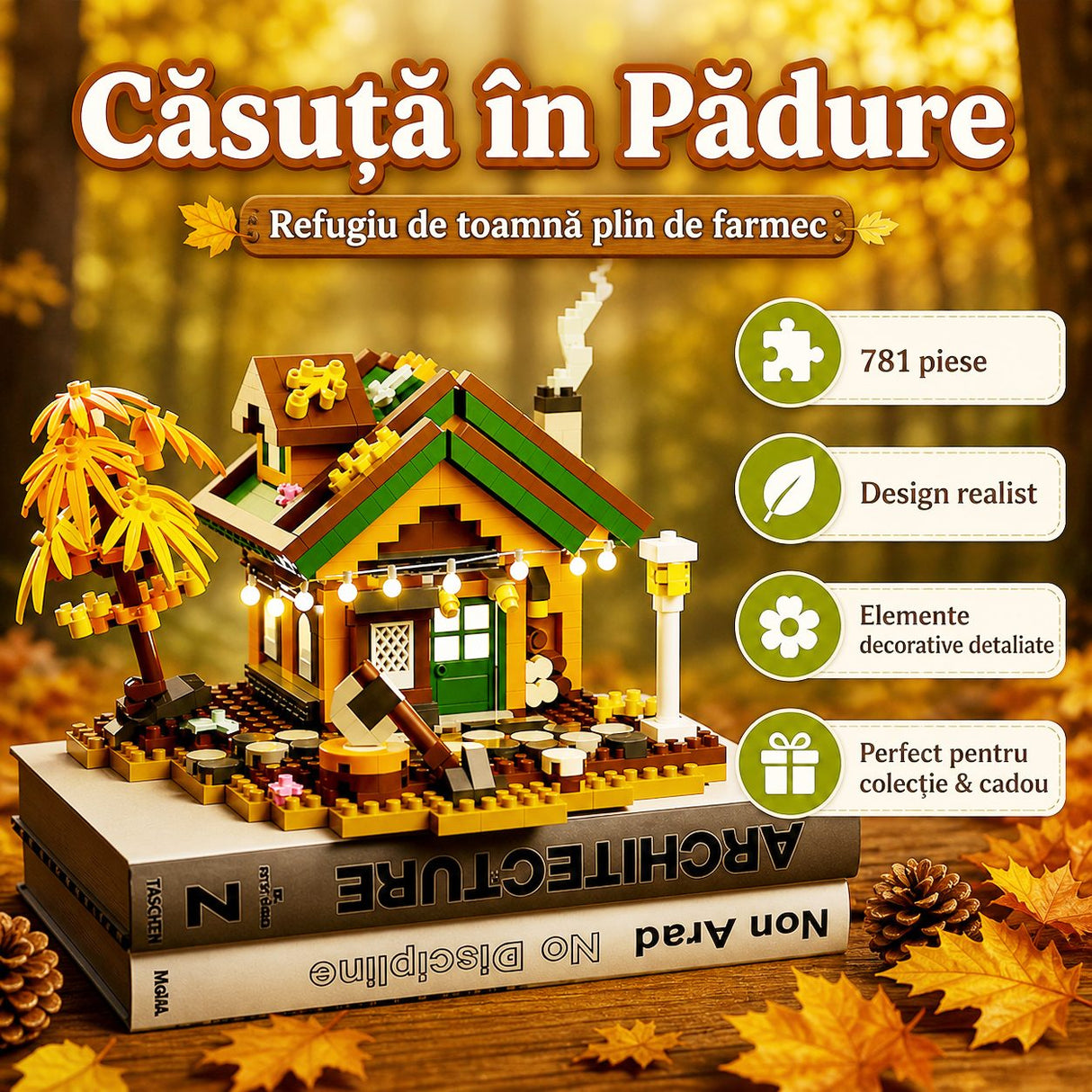 Set construcție Flippy Forest Log Cabin în mâinile unui copil de 6 ani, perspectivă lifestyle