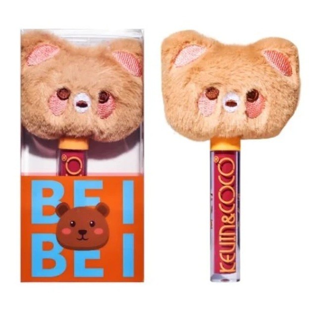 Luciu de Buze, Kevin&Coco, Animat de Plus, Model Ursulet, Maro - vivimall.ro