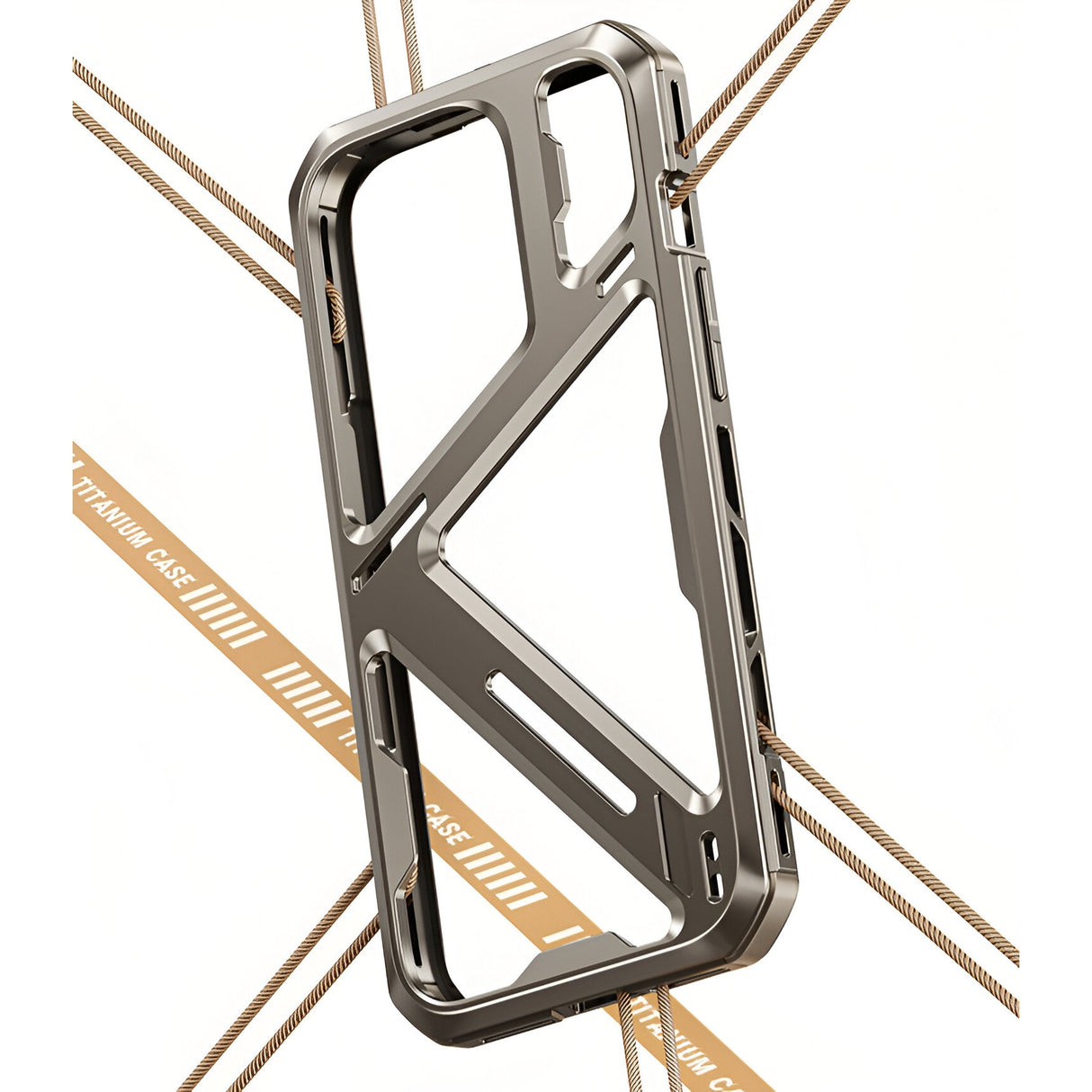 Detaliu găuri disipare căldură husă Armor Metal iPhone 15 Pro Max, protecție supraîncălzire