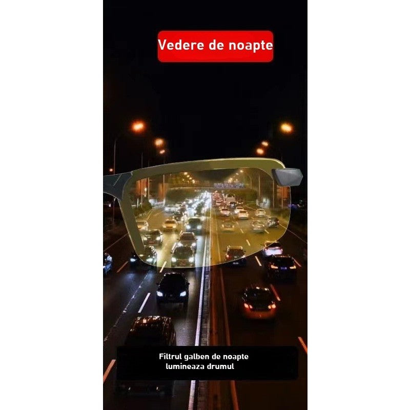Ochelari pentru Viziune pe Timp de Noapte, Vivimall, Polarizati, pentru Condus, Ciclism, cu Lentila Galbena, pentru Protectie, Rama Neagra, Pc, 14 x 3.7 cm, 15.2 g - vivimall.ro