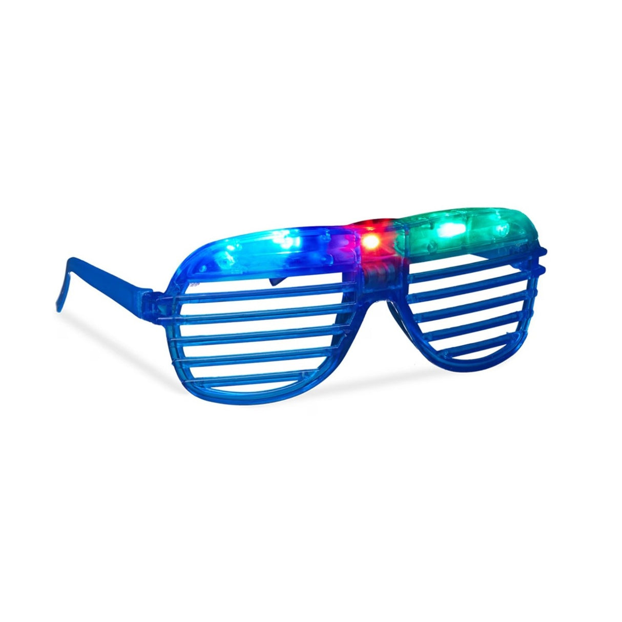 Ochelari de petrecere cu LED model grilaj multicolor, imagine lifestyle petrecere tematică