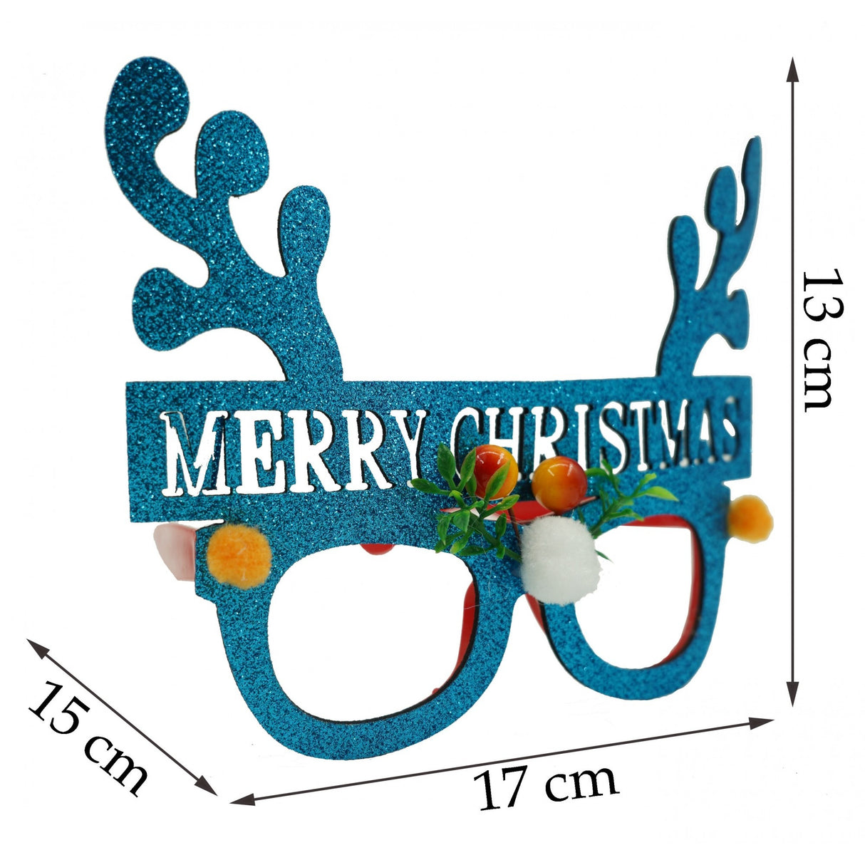 Ochelari petrecere de Craciun, Albastru, din Plastic si Poliester, Flippy - vivimall.ro