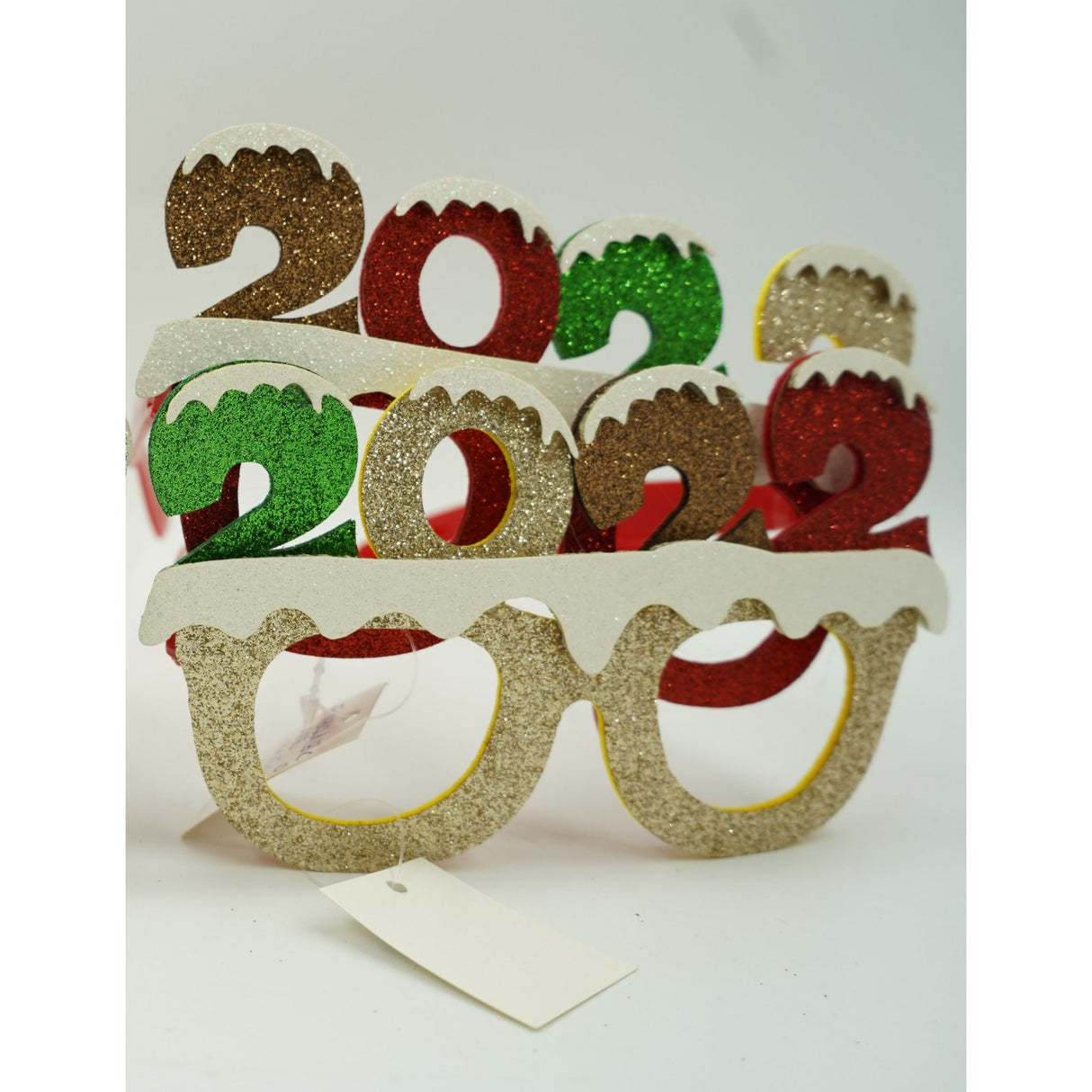 Ochelari petrecere de Revelion, 2022, Bej, din Plastic si Poliester, Flippy - vivimall.ro