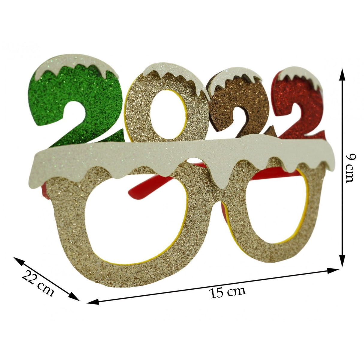 Ochelari petrecere de Revelion, 2022, Bej, din Plastic si Poliester, Flippy - vivimall.ro