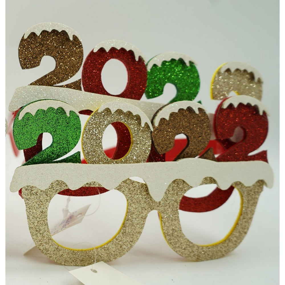 Ochelari petrecere de Revelion, 2022, Bej, din Plastic si Poliester, Flippy - vivimall.ro