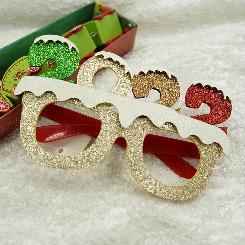 Ochelari petrecere de Revelion, 2022, Bej, din Plastic si Poliester, Flippy - vivimall.ro