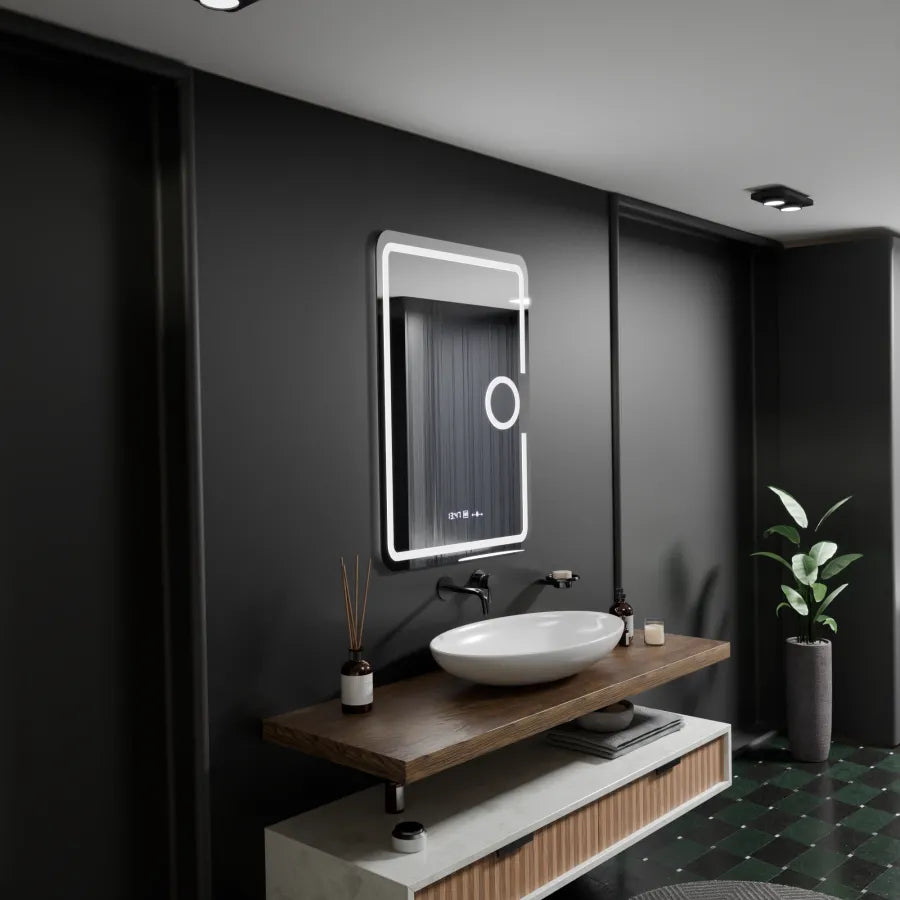 Oglinda Led Rectangulara, Eclat Motionglow Marcello, Sistem Dezaburire, Ceas & Termometru, Lupa Cosmetica - vivimall.ro