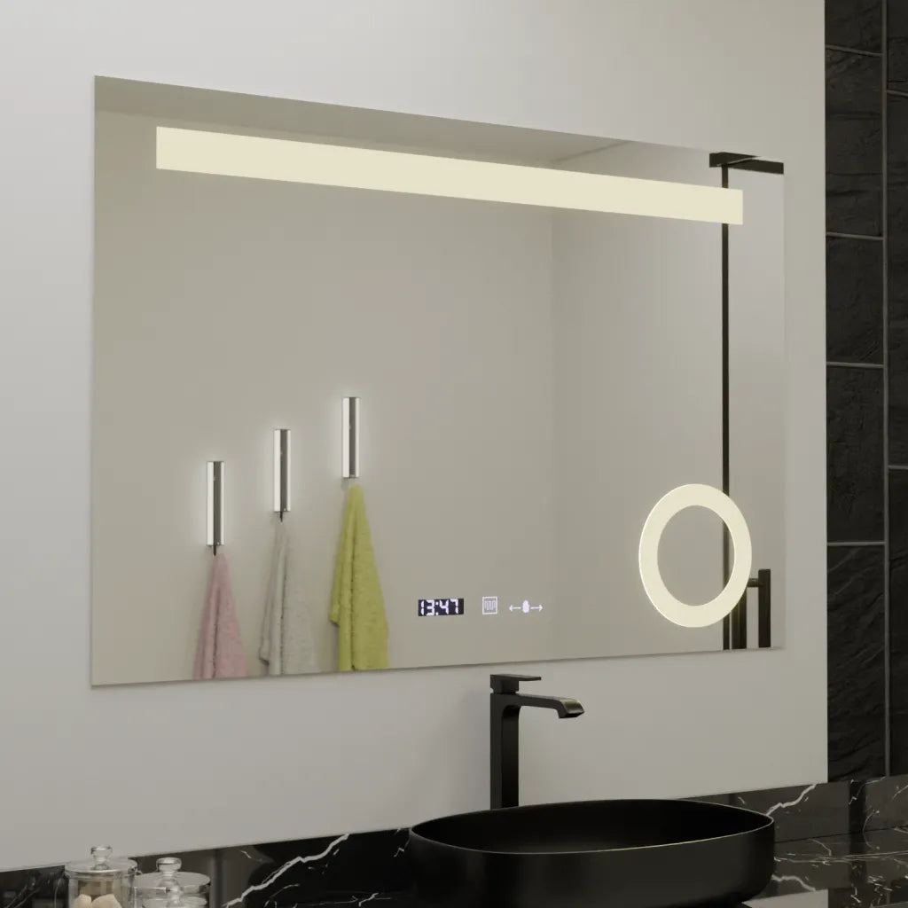 Oglinda Led Rectangulara, Absolu Motionglow Marcello, Sistem Dezaburire, Ceas & Termometru, Lupa Cosmetica - vivimall.ro