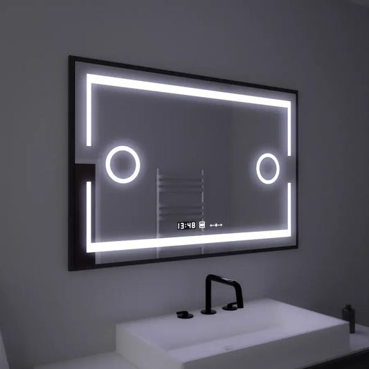 Oglinda Led Rectangulara, Senzor Motionglow Marcello, Sistem Dezaburire, Ceas & Termometru, Lupa Cosmetica - vivimall.ro