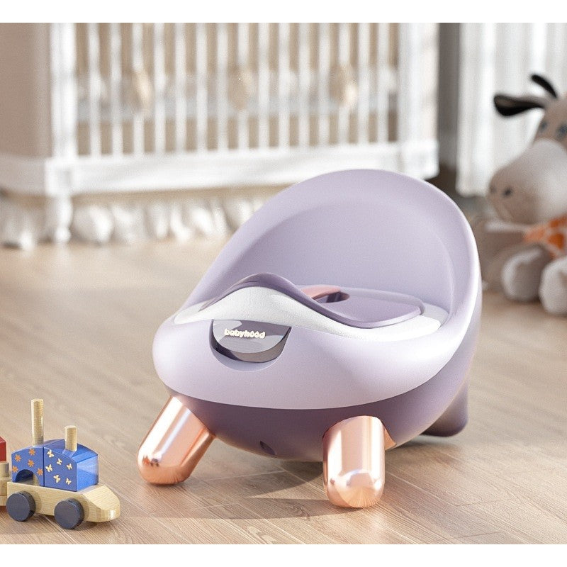 Olita pentru Copii, Vivimall, +1an, Portabila, cu Capac, Model Prietenos, Non-Toxic, Compartiment Detasabil, cu 4 Picioare, Usor de Curatat, Mov Gold - vivimall.ro