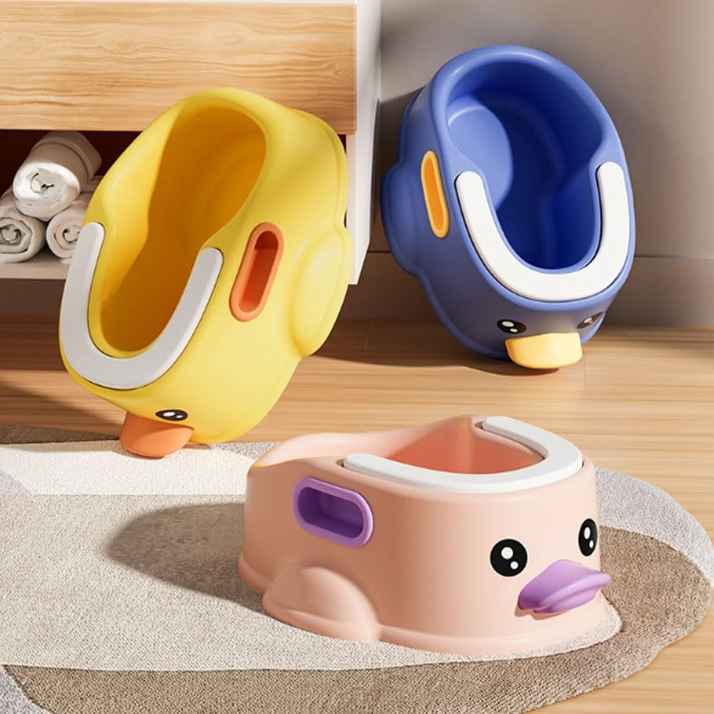 Olita pentru Copii, Vivimall, +1an, Portabila, Design Ratusca, Model Prietenos, Non-Toxic, Compartiment Detasabil, cu Maner, Usor de Curatat, Albastru - vivimall.ro