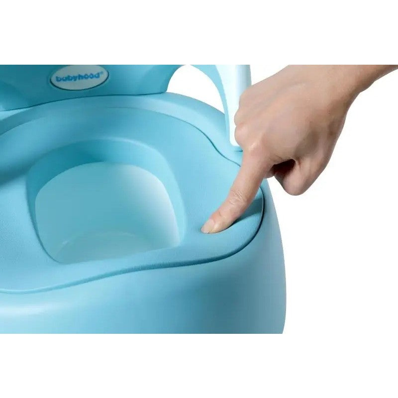 Olita pentru Copii, Vivimall, +6 luni, Detasabila, cu Capac, Antiderapanta, din Plastic, Colac Moale, Model Ratusca, 38x32x30 cm, Albastru - vivimall.ro