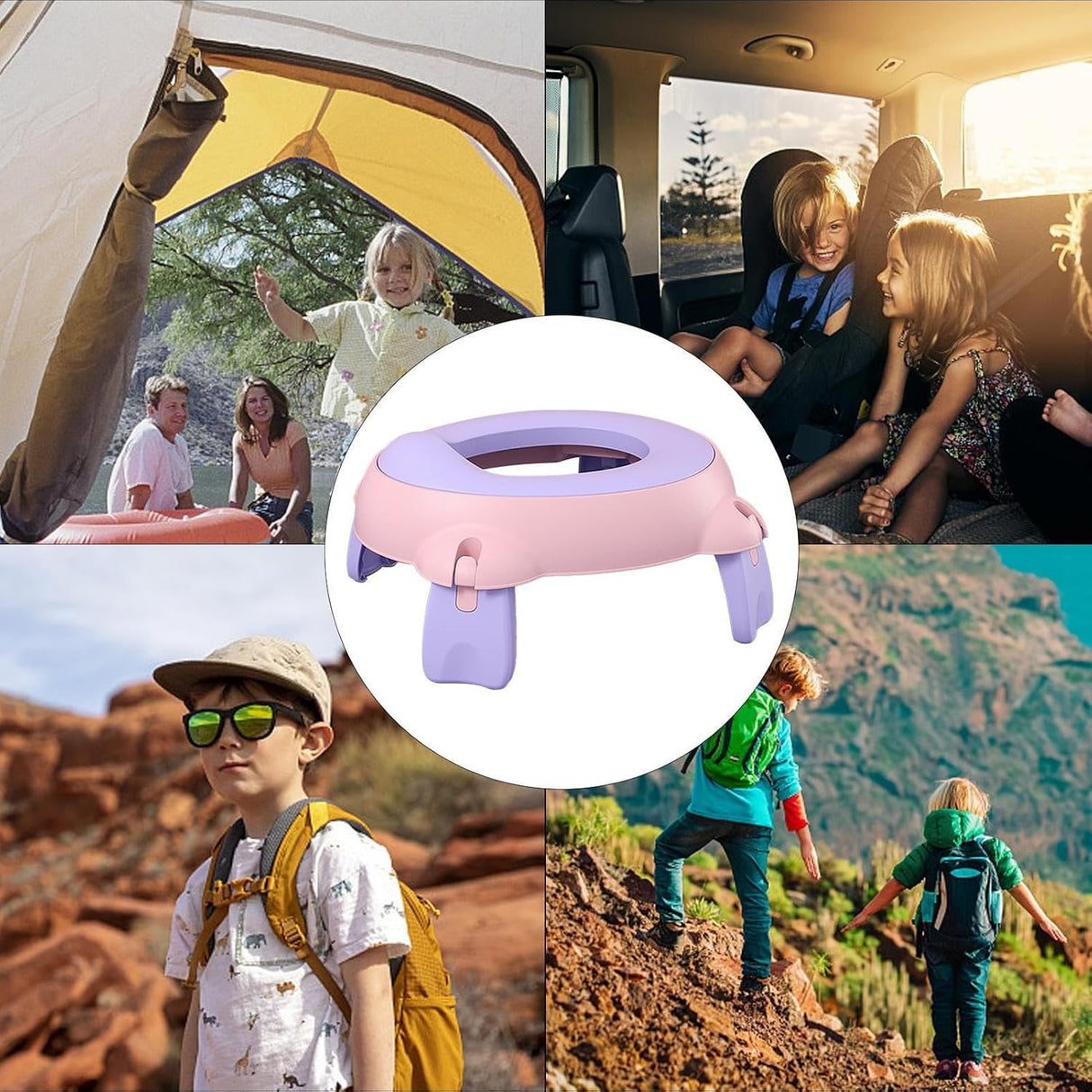 Olita Portabila, Flippy, pentru Calatorii, Confectionata din Spuma PU, 1-6 ani, 34x32x17 cm, Roz/Mov