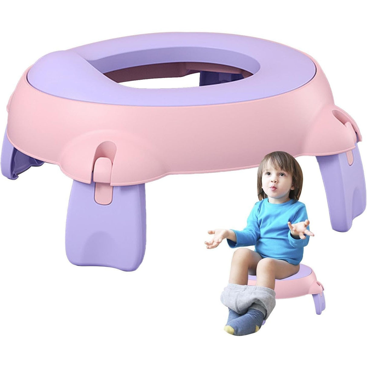 Olita Portabila, Flippy, pentru Calatorii, Confectionata din Spuma PU, 1-6 ani, 34x32x17 cm, Roz/Mov
