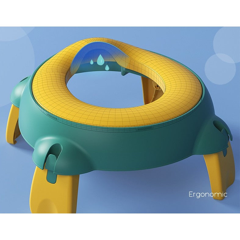 Olita Portabila,Flippy, pentru Calatorii, Confectionata din Spuma PU, 1-6 ani, 34x32x17 cm, Verde/Galben