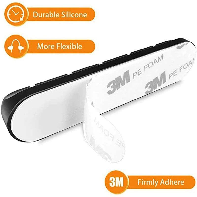 Organizator Cabluri, Flippy, Cable Clips, Fixare Dublu Adeziv, Silicon, 5 Sloturi, Negru - vivimall.ro