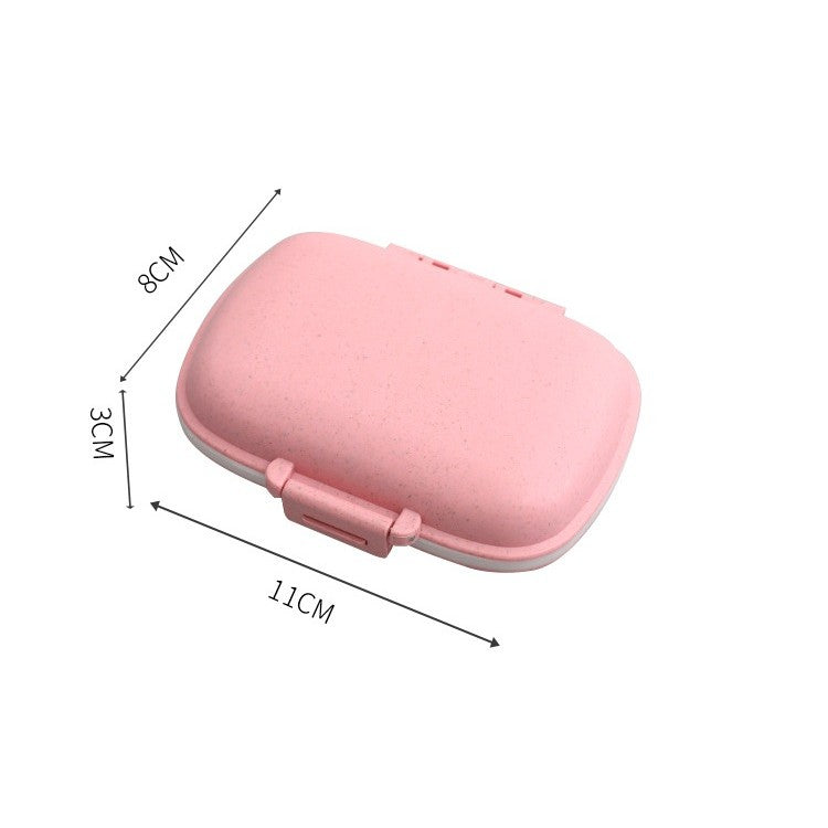 Organizator medicamente, Plastic, 8 compartimente, 0.1 L, Roz, Flippy, 11 x 7 cm