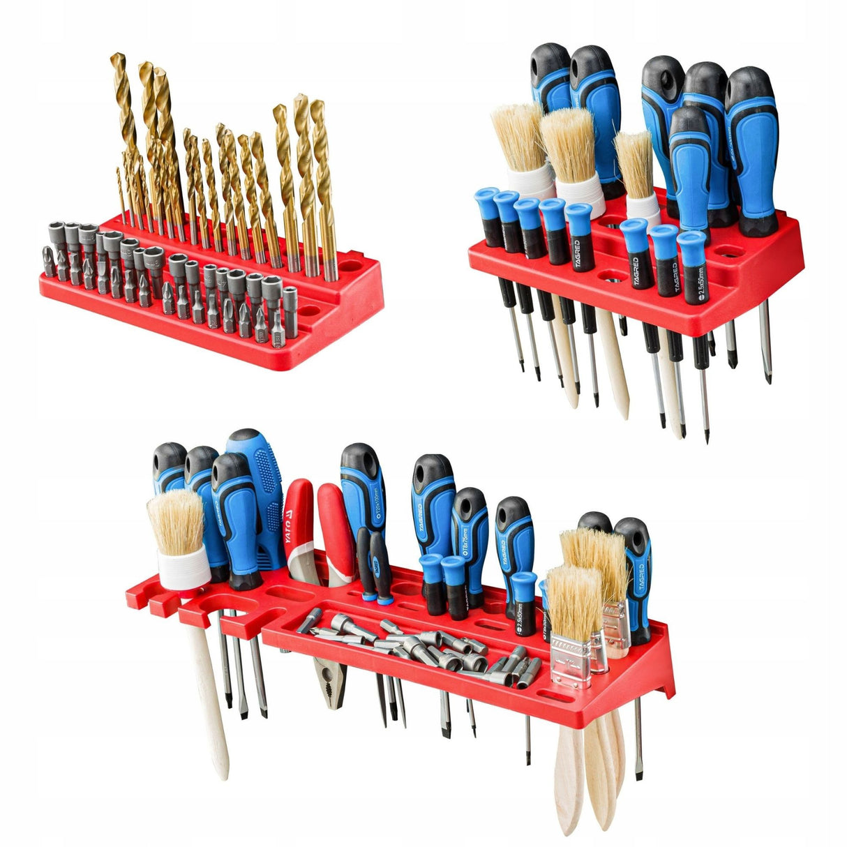 Detaliu cârlige metalice Flippy fixate pe panou modular 172,8x78 cm, compatibilitate accesorii