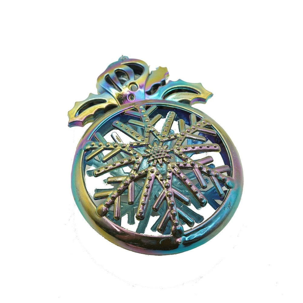 Ornament brad de Craciun, Iridescent, Rotund, 8 cm x 11 cm, Plastic, Flippy - vivimall.ro