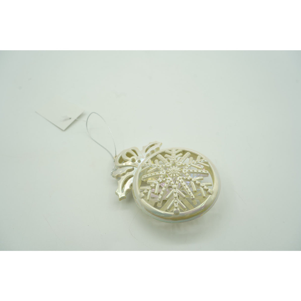 Ornament brad de Craciun, Perlat, Rotund, 8 cm x 11 cm, Plastic, Flippy - vivimall.ro