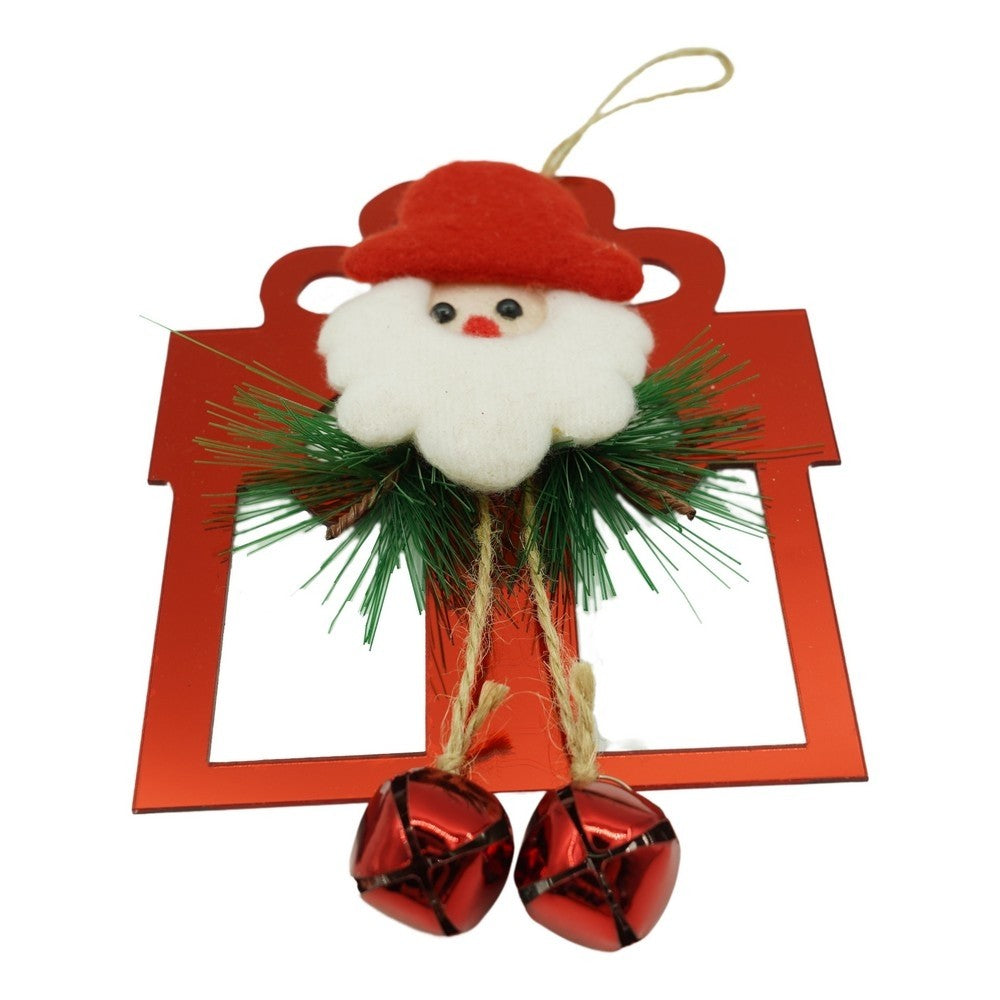 Ornament brad, Flippy, Cadou cu clopotei, Rosu, Lucios, 15*20CM, Acril, Interior/ Exterior - vivimall.ro