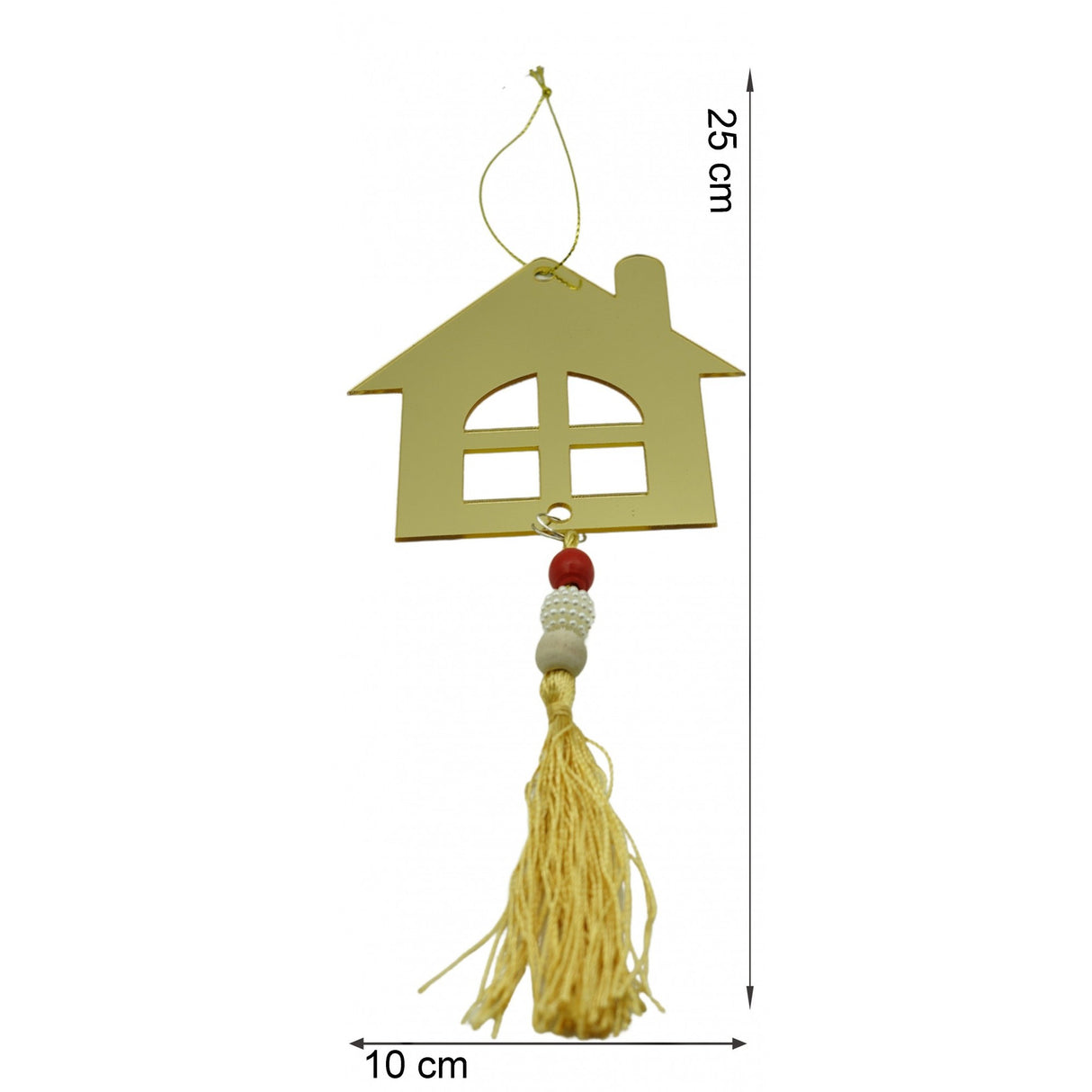 Ornament brad, Flippy, Casa, Auriu, Lucios, 10*25CM, Acril, Interior/ Exterior - vivimall.ro