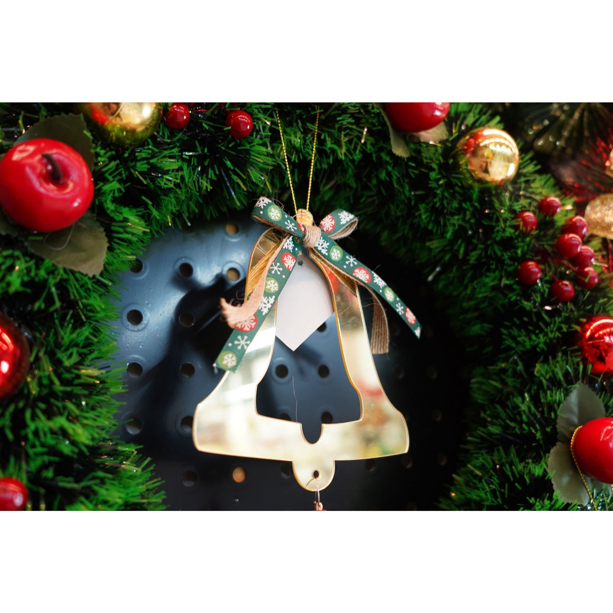 Ornament brad, Flippy, Clopotel, Auriu, Lucios, 14*28CM, Acril, Interior/ Exterior - vivimall.ro