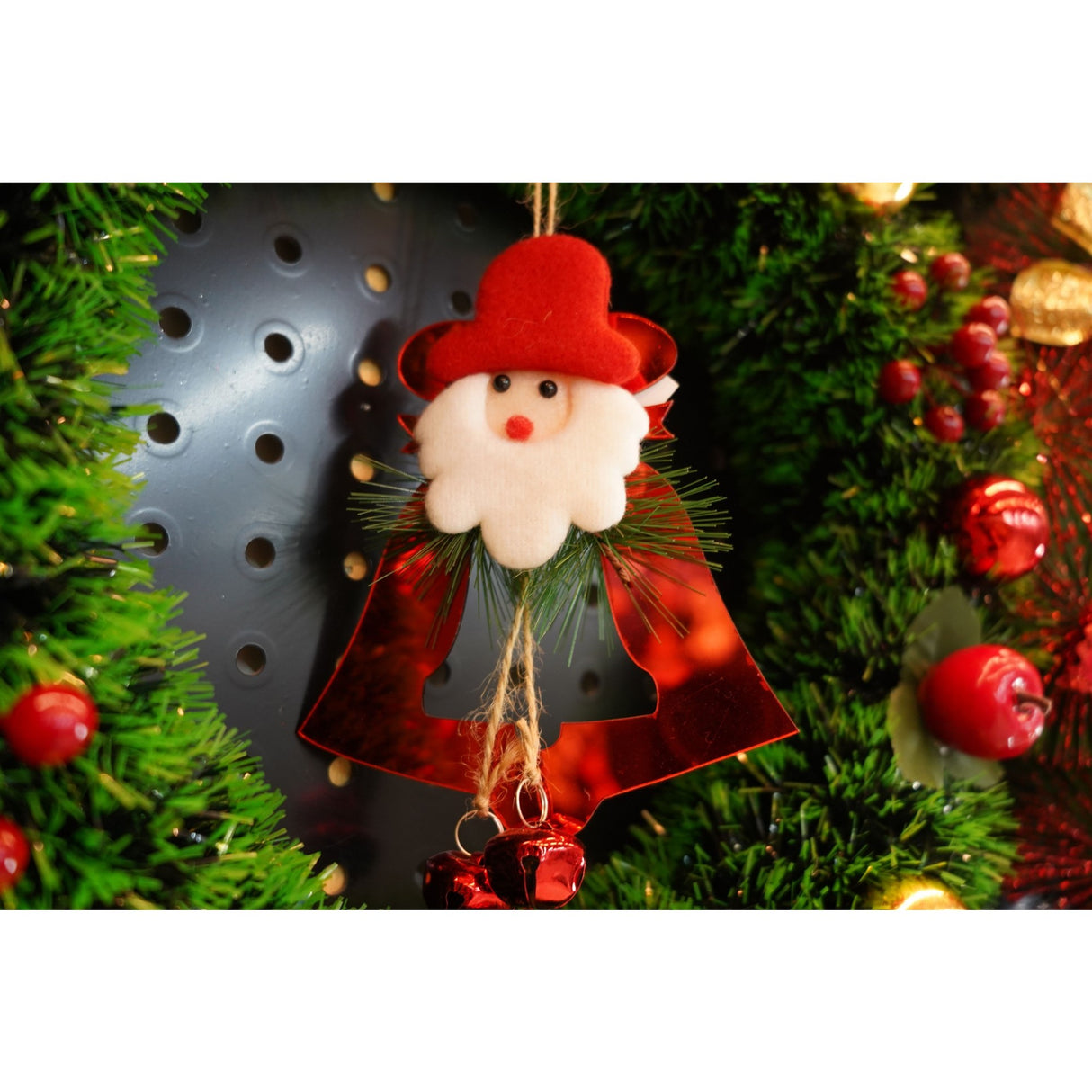 Ornament brad, Flippy, Clopotel, Rosu, Lucios, 15*20CM, Acril, Interior/ Exterior - vivimall.ro