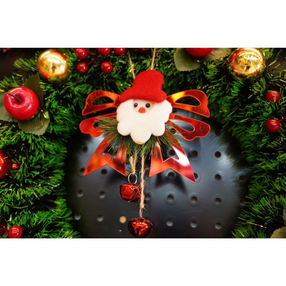 Ornament brad, Flippy, Funda cu clopotei, Rosu, Lucios, 15*20CM, Acril, Interior/ Exterior - vivimall.ro