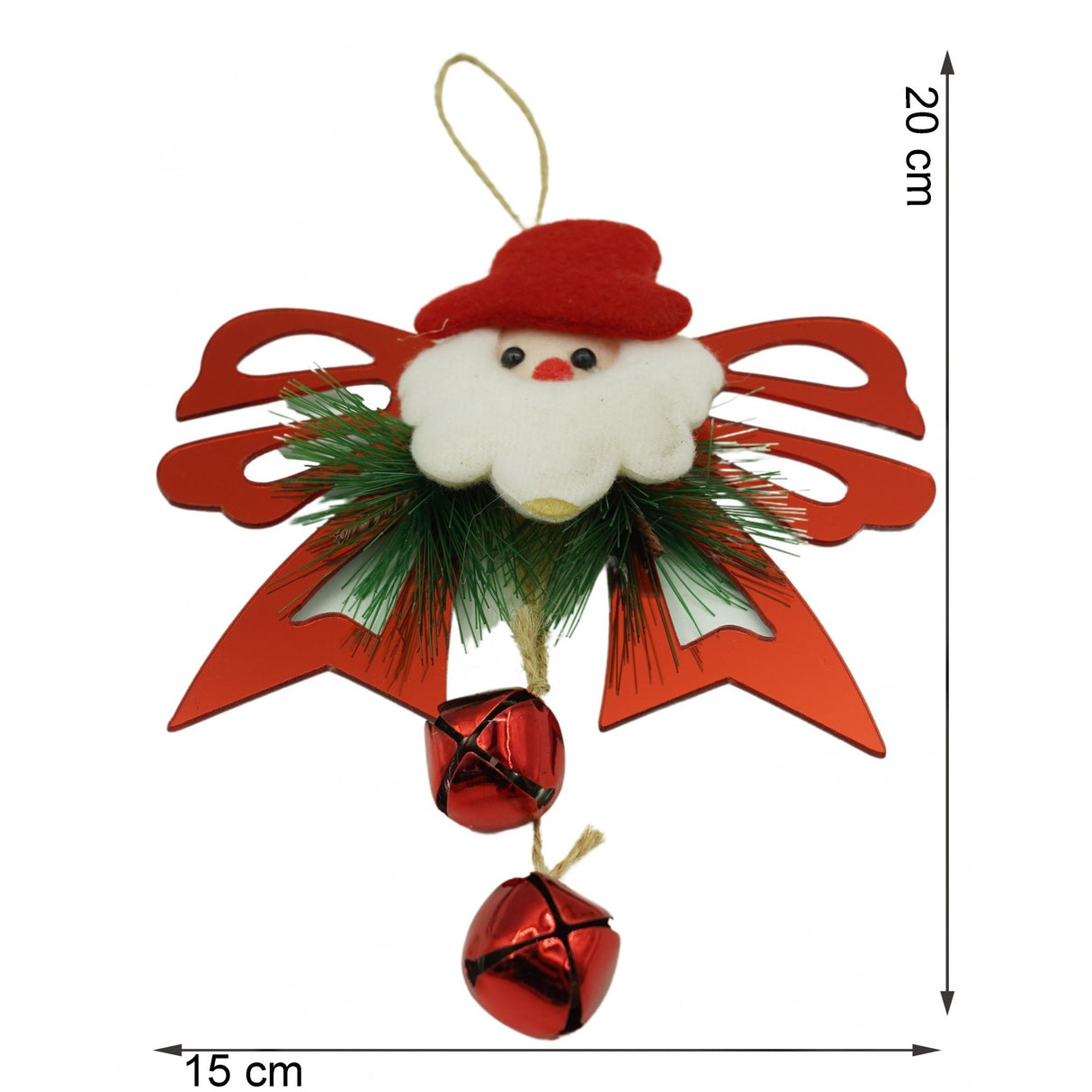 Ornament brad, Flippy, Funda cu clopotei, Rosu, Lucios, 15*20CM, Acril, Interior/ Exterior - vivimall.ro
