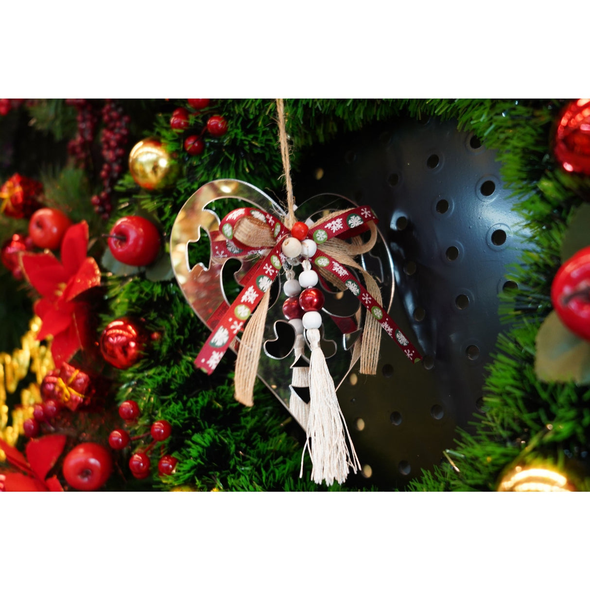 Ornament brad, Flippy, Inima, Argintiu, Lucios, 14*26CM, Acril, Interior/ Exterior - vivimall.ro