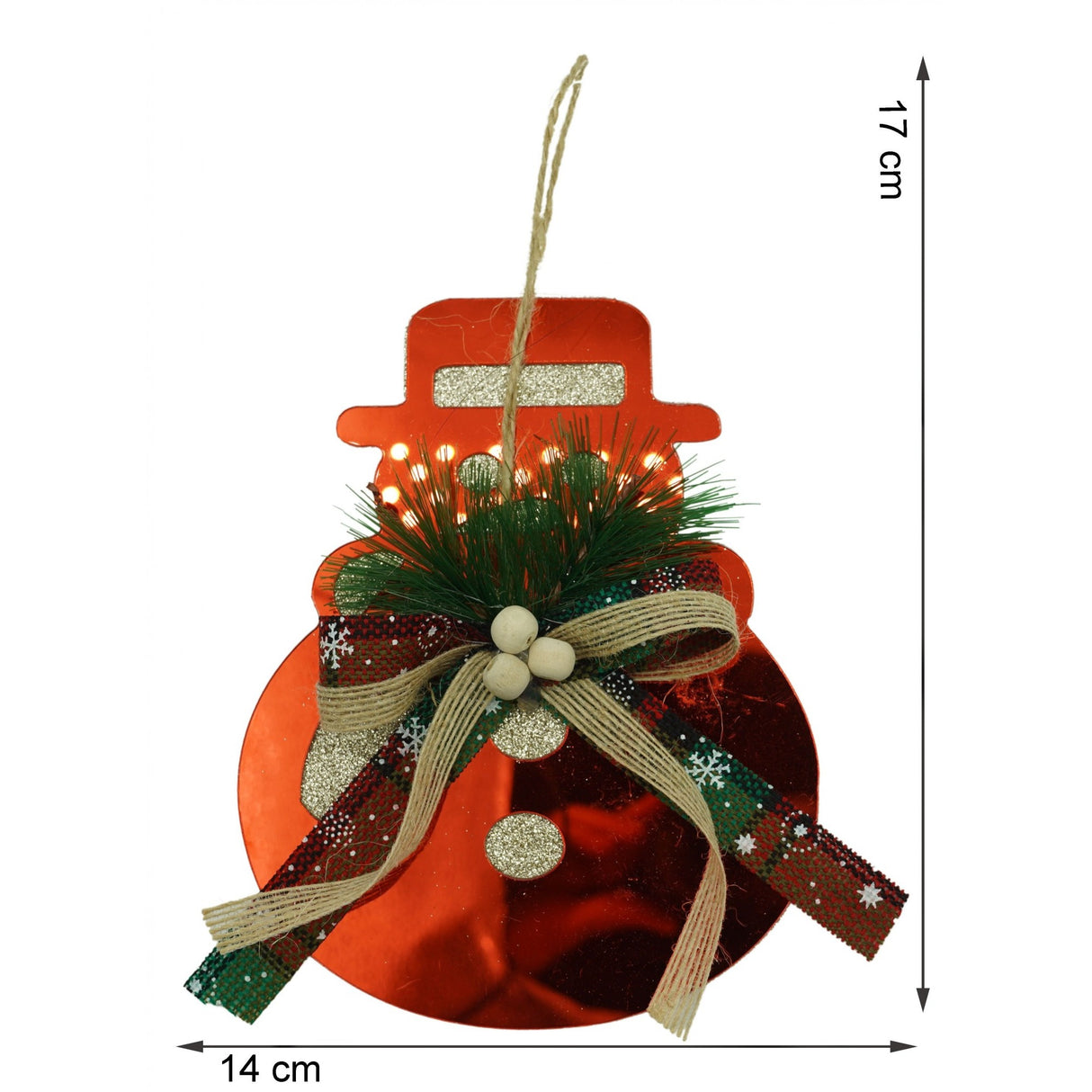 Ornament brad, Flippy, Om de zapada, Rosu, Lucios, 14*17CM, Acril, Interior/ Exterior - vivimall.ro