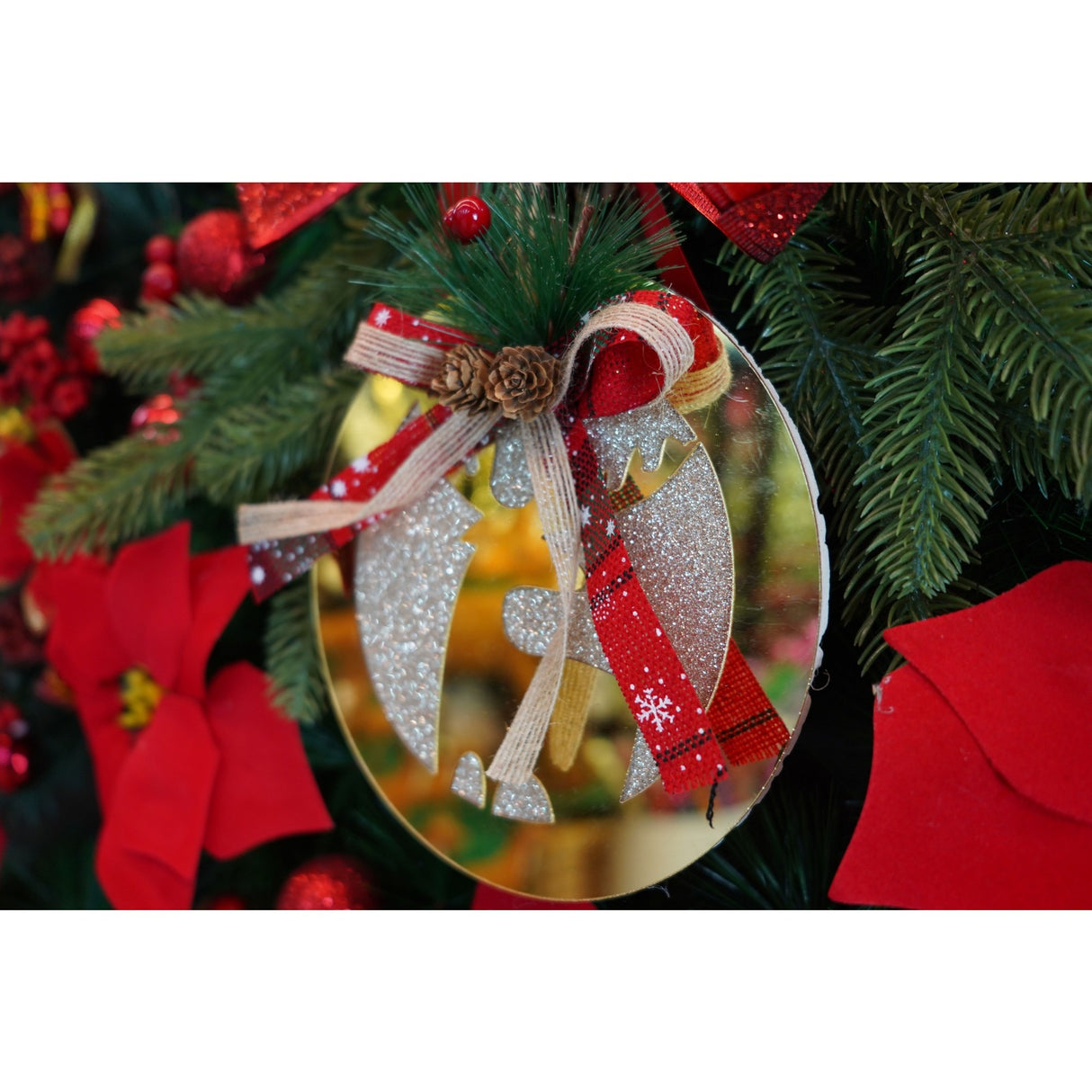 Ornament brad, Flippy, Ren, Auriu, Lucios, 17*17CM, Acril, Interior/ Exterior - vivimall.ro