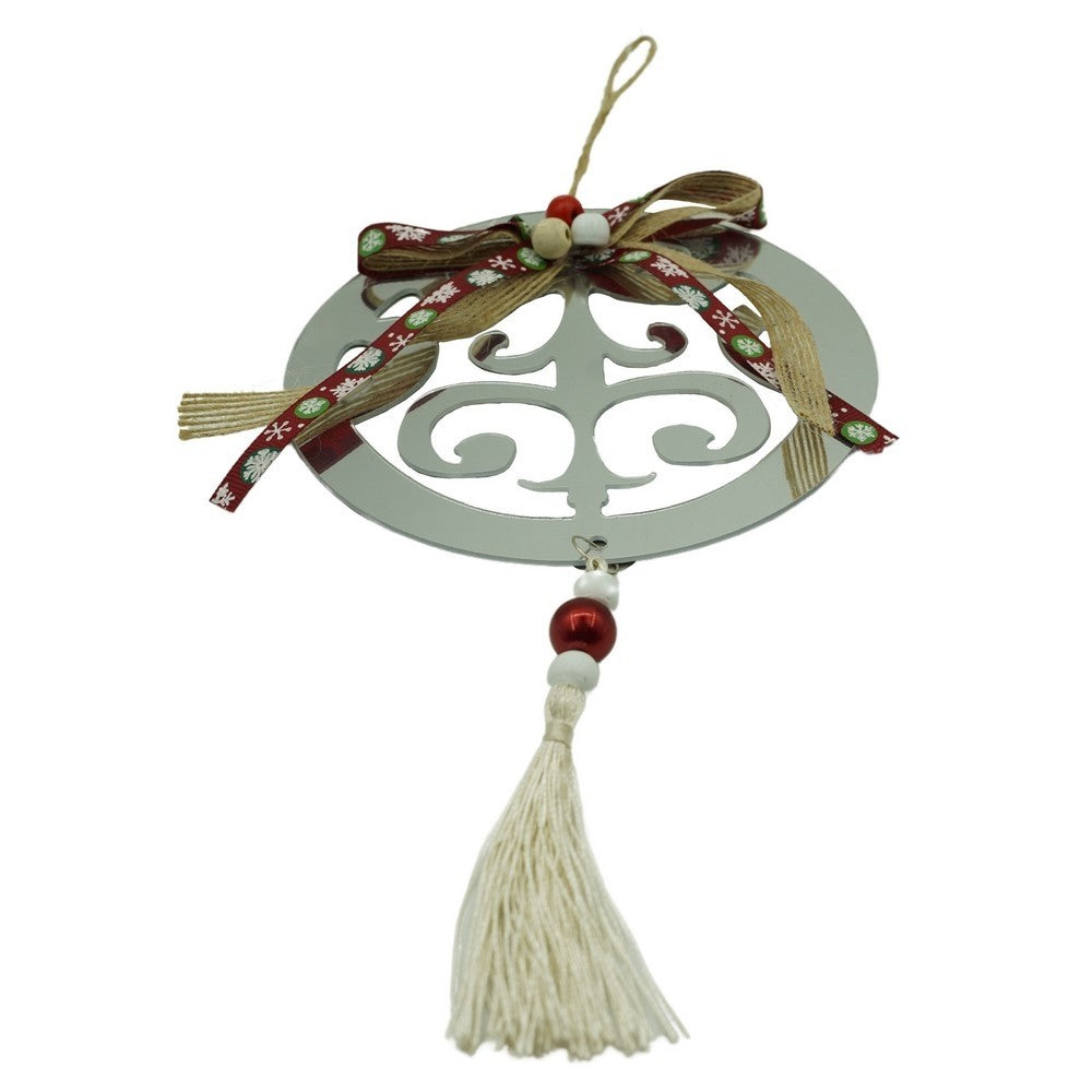 Ornament brad, Flippy, Rotund, Argintiu, Lucios, 14*26CM, Acril, Interior/ Exterior - vivimall.ro