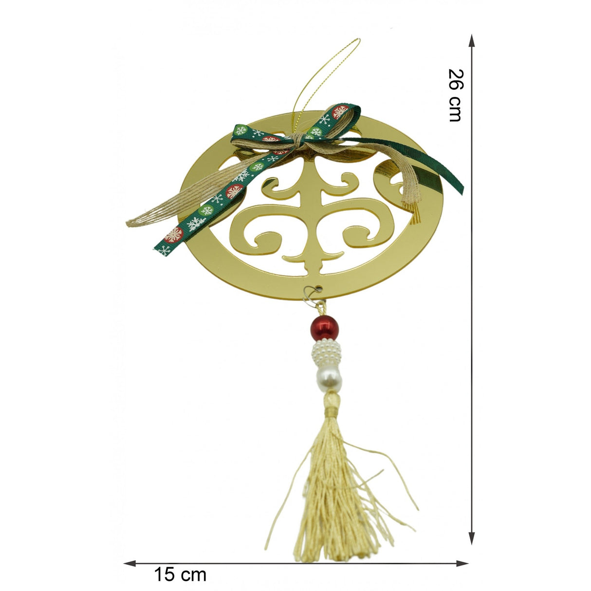 Ornament brad, Flippy, Rotund, Auriu, Lucios, 15*26CM, Acril, Interior/ Exterior - vivimall.ro