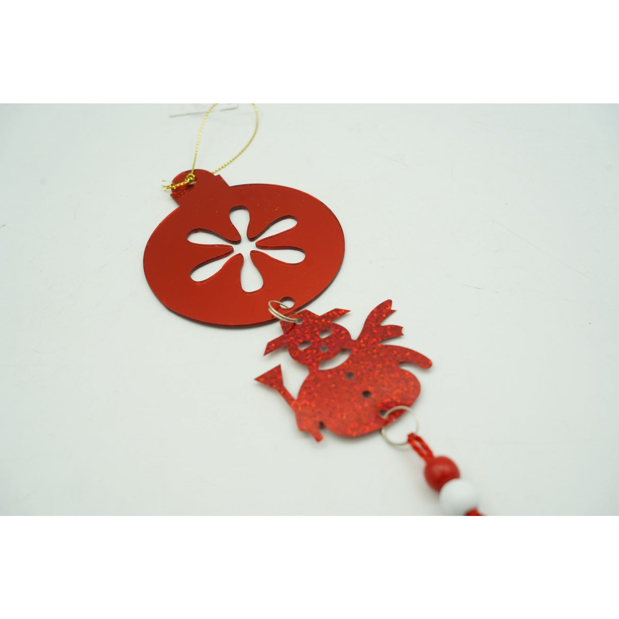 Ornament brad, Flippy, Rotund, Om de zapada, Rosu, Lucios, 10*28CM, Acril, Interior/ Exterior - vivimall.ro