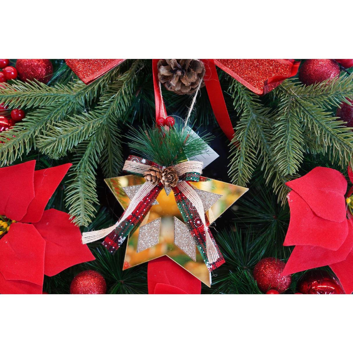 Ornament brad, Flippy, Stea, Auriu, Lucios, 17*17CM, Acril, Interior/ Exterior - vivimall.ro